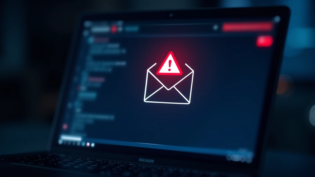 Wiadomość email z ostrzeżeniem o fałszywym nadawcy, przykład ataku phishingowego